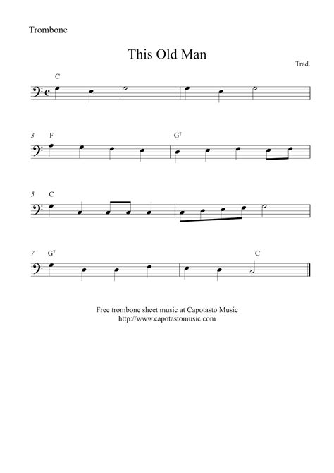 beginner trombone songs.